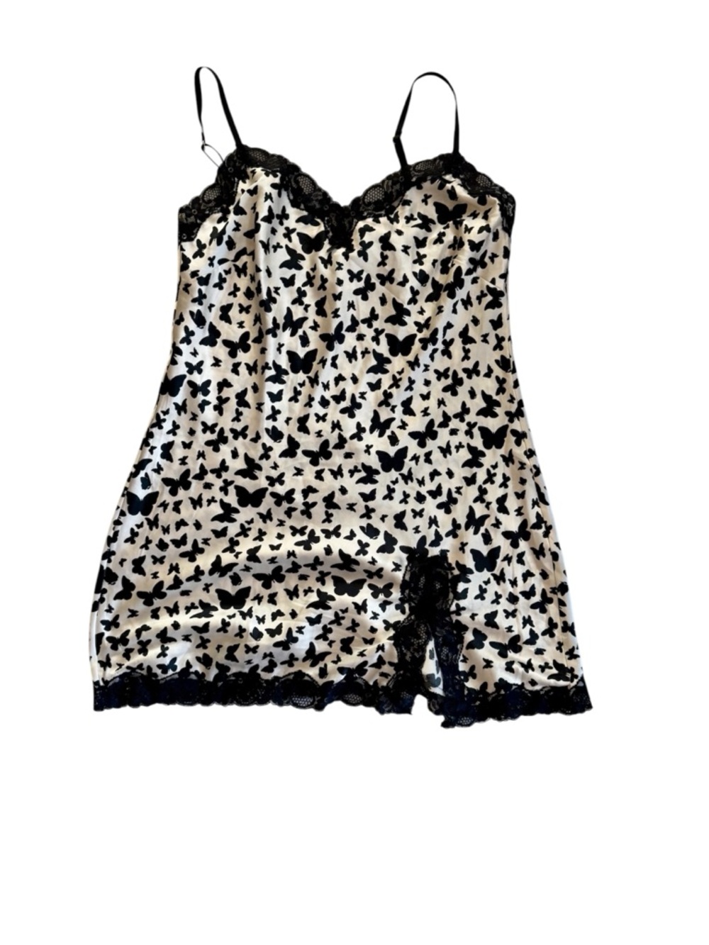 Victoria’s Secret butterfly print chemise EUC slip dress sleepwear lingerie